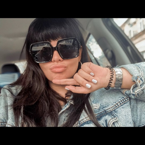 Black sunglasses luxury oversize square womens summer accessories - Picture 7 of 7